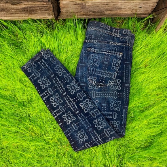 Current/Elliott ‘The Stiletto’ Skinny Leg Jeans in “Bandana” Print Size 28 - Picture 14 of 15